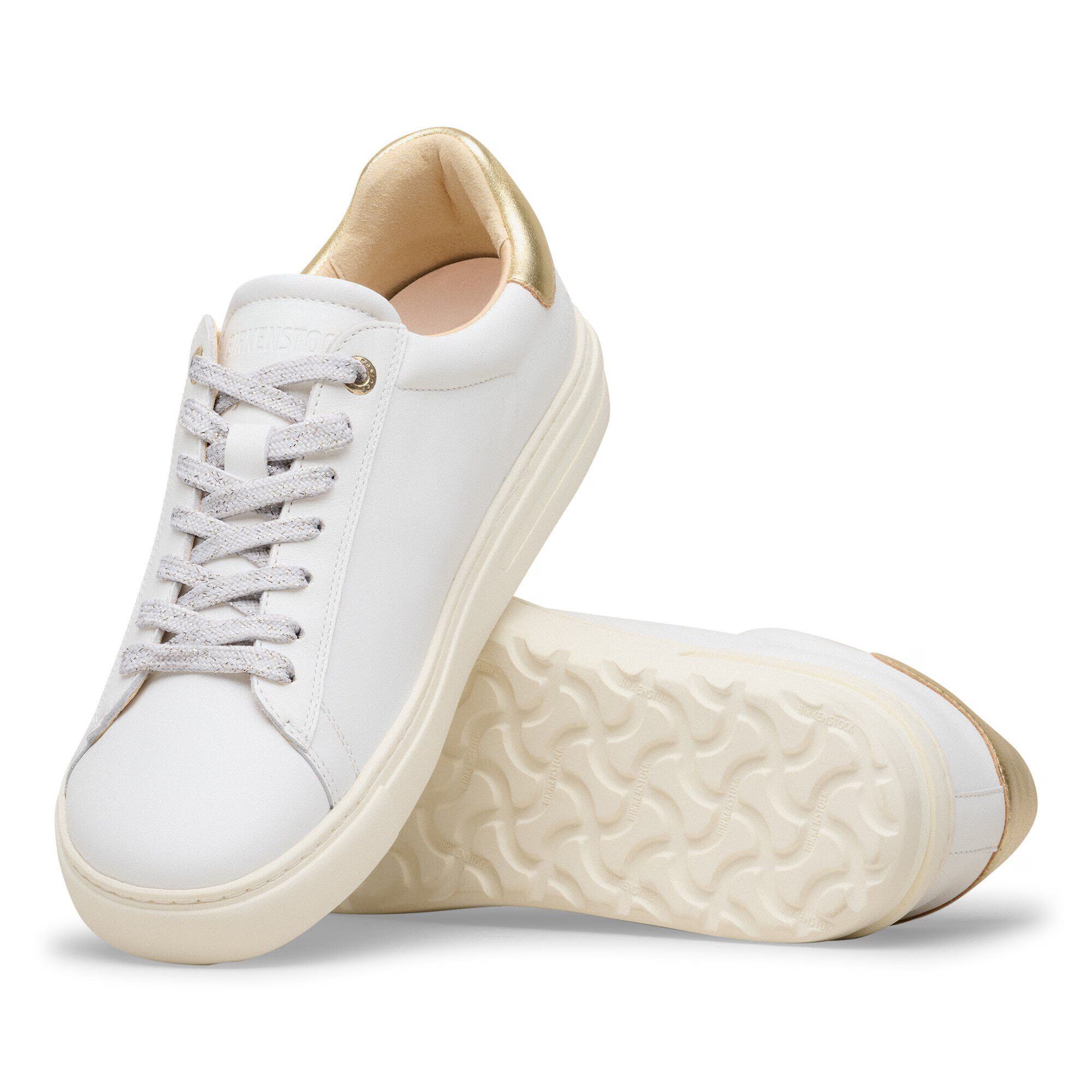 Bend Low White/Metallic Gold Smooth Leather