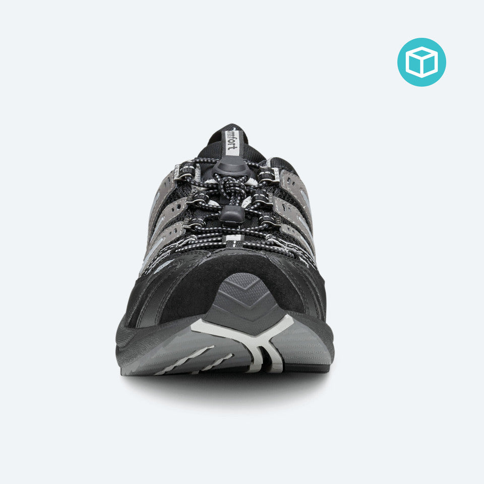 Dr Comfort Men's Performance Black-Grey