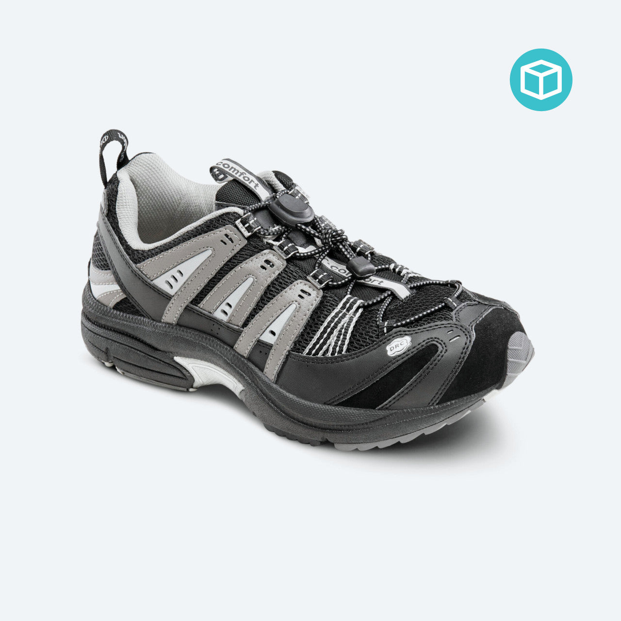 Dr Comfort Men's Performance Black-Grey
